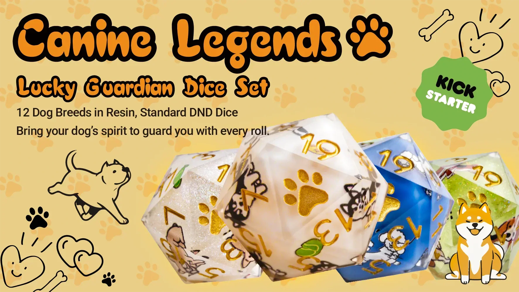 Canine Legends – Lucky Dog Guardian Dice Set Kickstarter