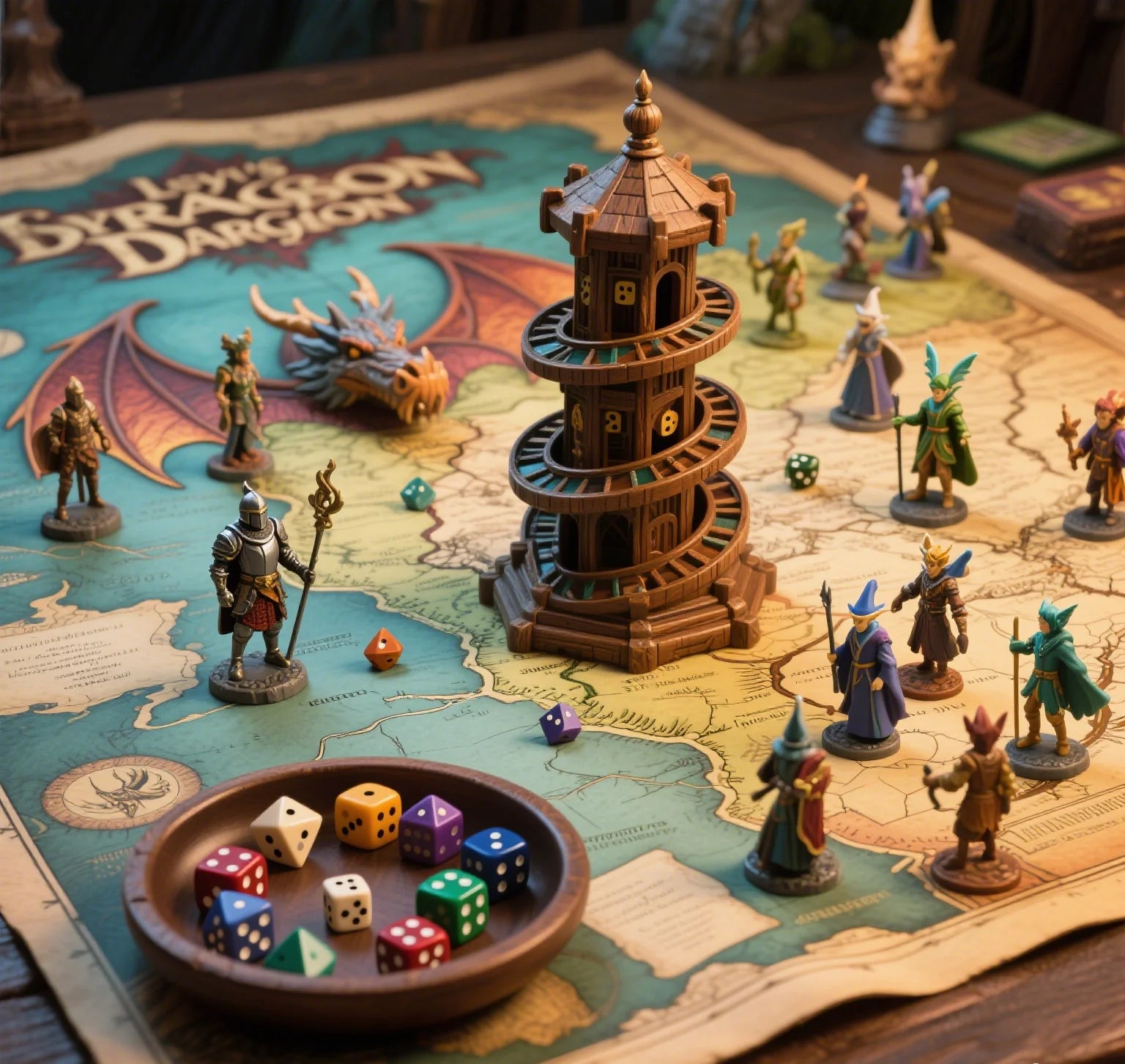 8 RPG accessories to enhance DND gaming experience: dice trays, dice towers, dice bags, notebooks, RPG micro models, etc. | Bear Dice