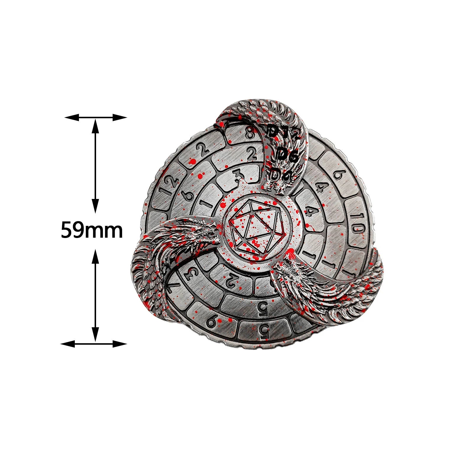 Unique dnd spin roulette dice: 7 in 1 fidget spinner metal dice size chart | Bear Dice