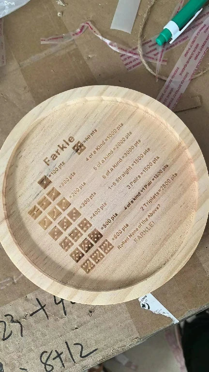 Wooden Dice Tray for Farkle Dice Game