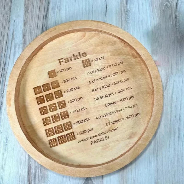 Wooden Dice Tray for Farkle Dice Game