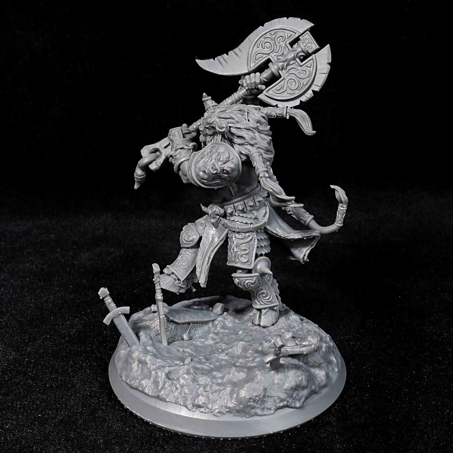 Heavy Minotaur Warrior DND Character Miniature Model