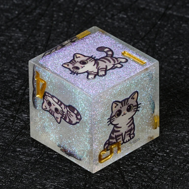 Kickstarter Dice — American Shorthair Cat Polyhedral DND Resin Dice Set