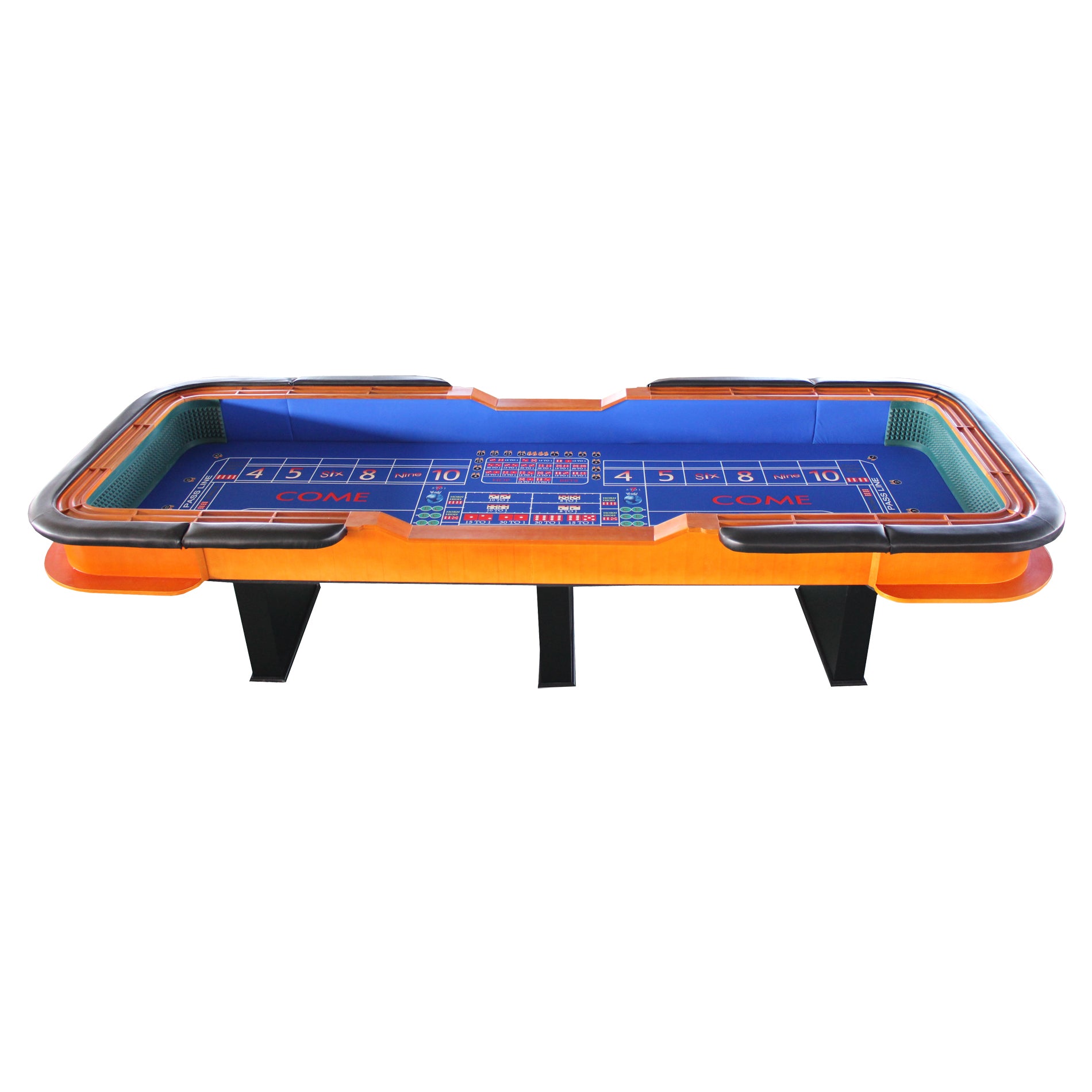 12-Inch Blue Felt Roll Dice Game Table top view showing blue felt surface and orange border | Bear Dice