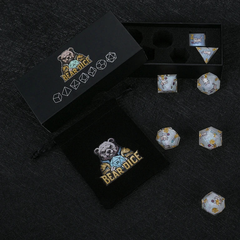 Kickstarter Dice — British Shorthair Polyhedral DND Resin Dice Set