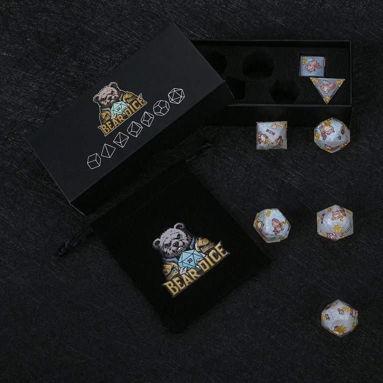 Kickstarter Dice — Siberian Cat Polyhedral DND Resin Dice Set