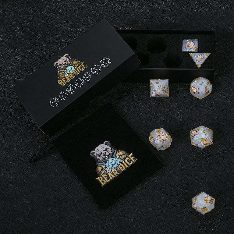 Kickstarter Dice — Persian Cat Polyhedral DND Resin Dice Set