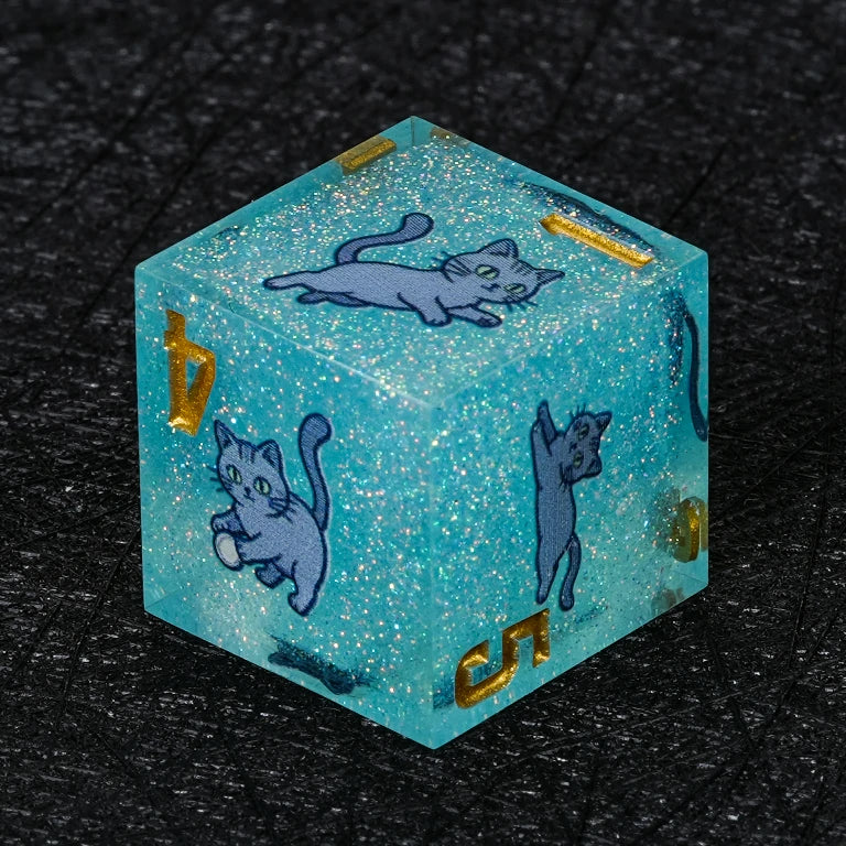 Kickstarter Dice — Russian Blue Cat Polyhedral DND Resin Dice Set