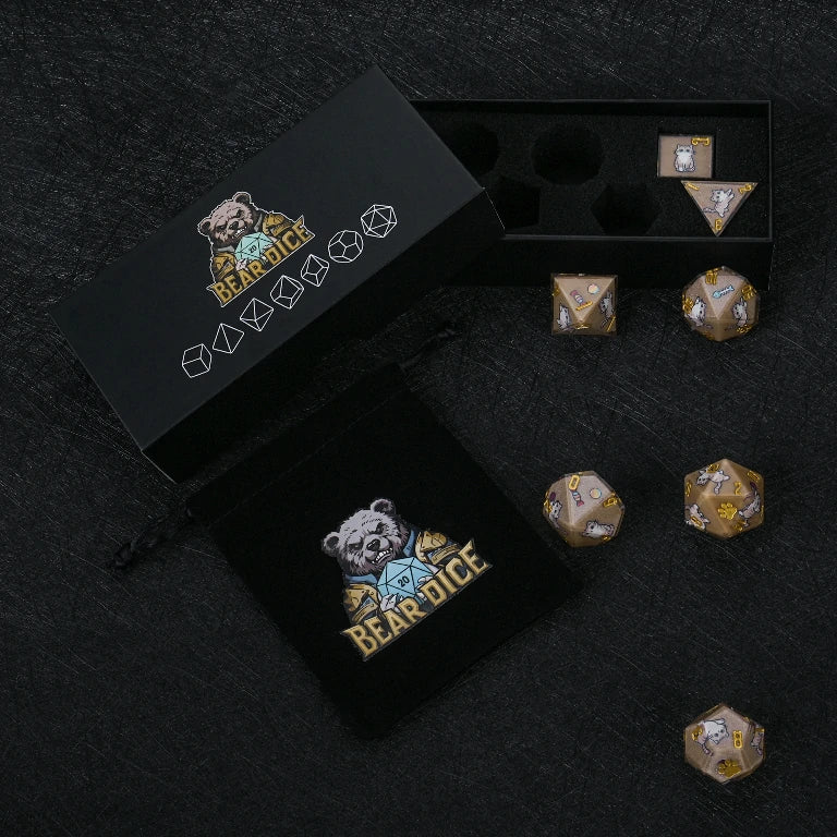 Kickstarter Dice — Exotic Shorthair Polyhedral DND Resin Dice Set