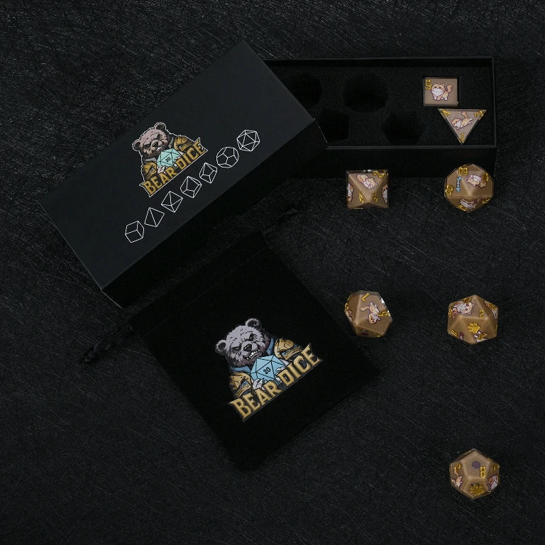 Kickstarter Dice — Persian Cat Polyhedral DND Resin Dice Set