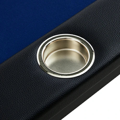 10-Person Portable Card Game Table — Folding Blackjack & Texas Hold'em Table with Padded Armrests and Stainless Steel Cup Holders