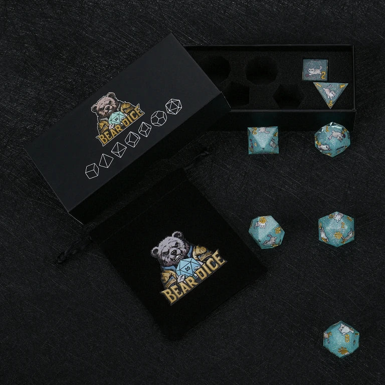 Kickstarter Dice — British Shorthair Polyhedral DND Resin Dice Set