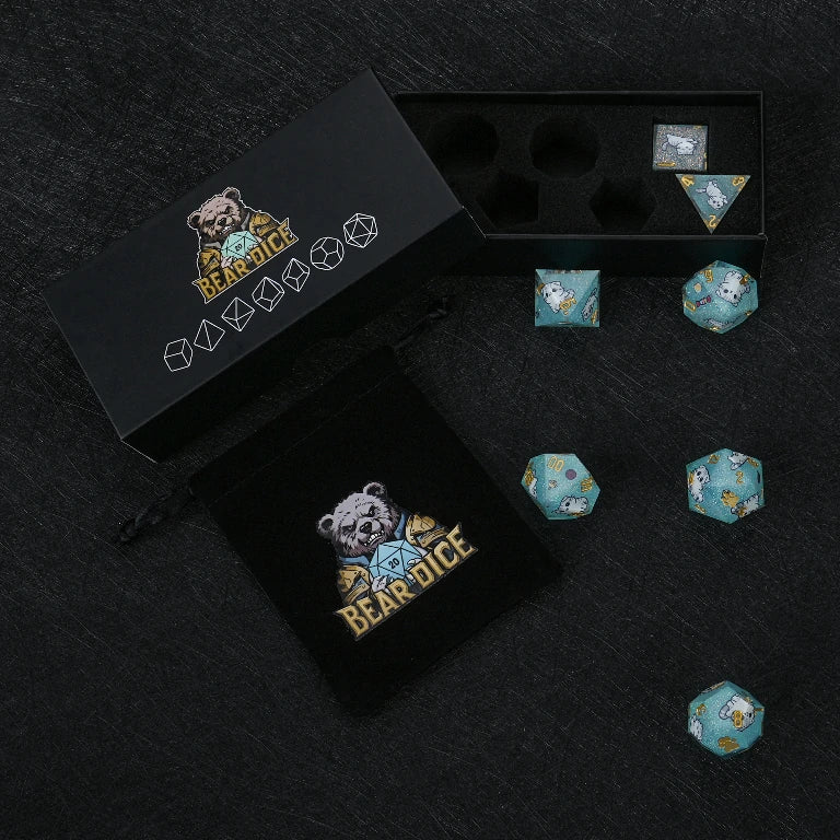 Kickstarter Dice — Scottish Fold Cat Polyhedral DND Resin Dice Set