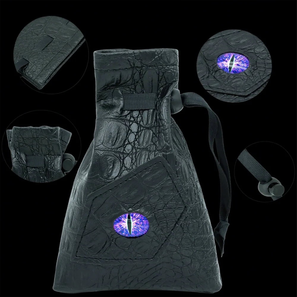 DND Dice Bag - 3D Longan Dice Bag | Crocodile Pattern Dice Bag - Suitable for Role Playing Games