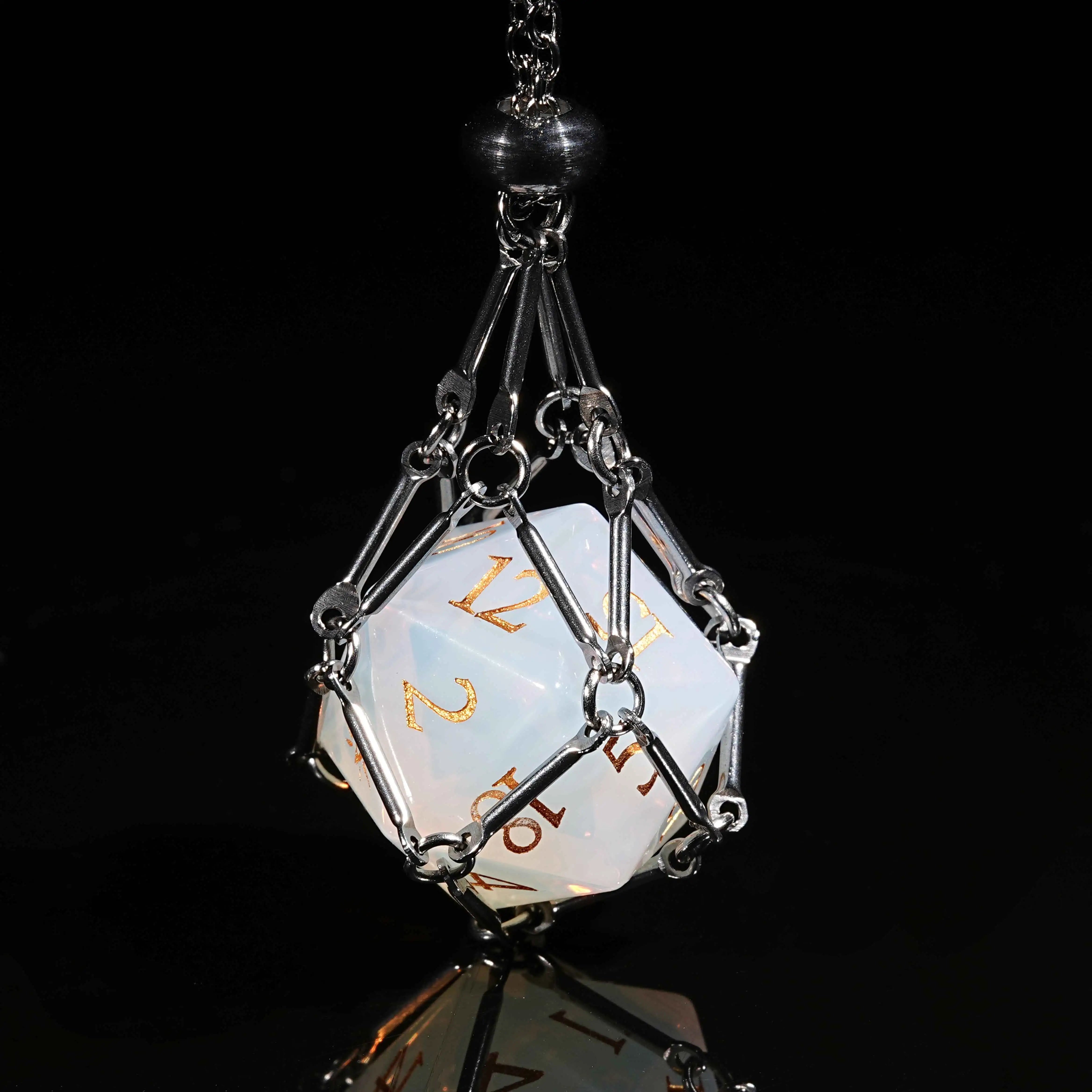 Translucent Cat's Eye Gemstone D&D
D20 Dice + Gold Numbers | Bear Dice