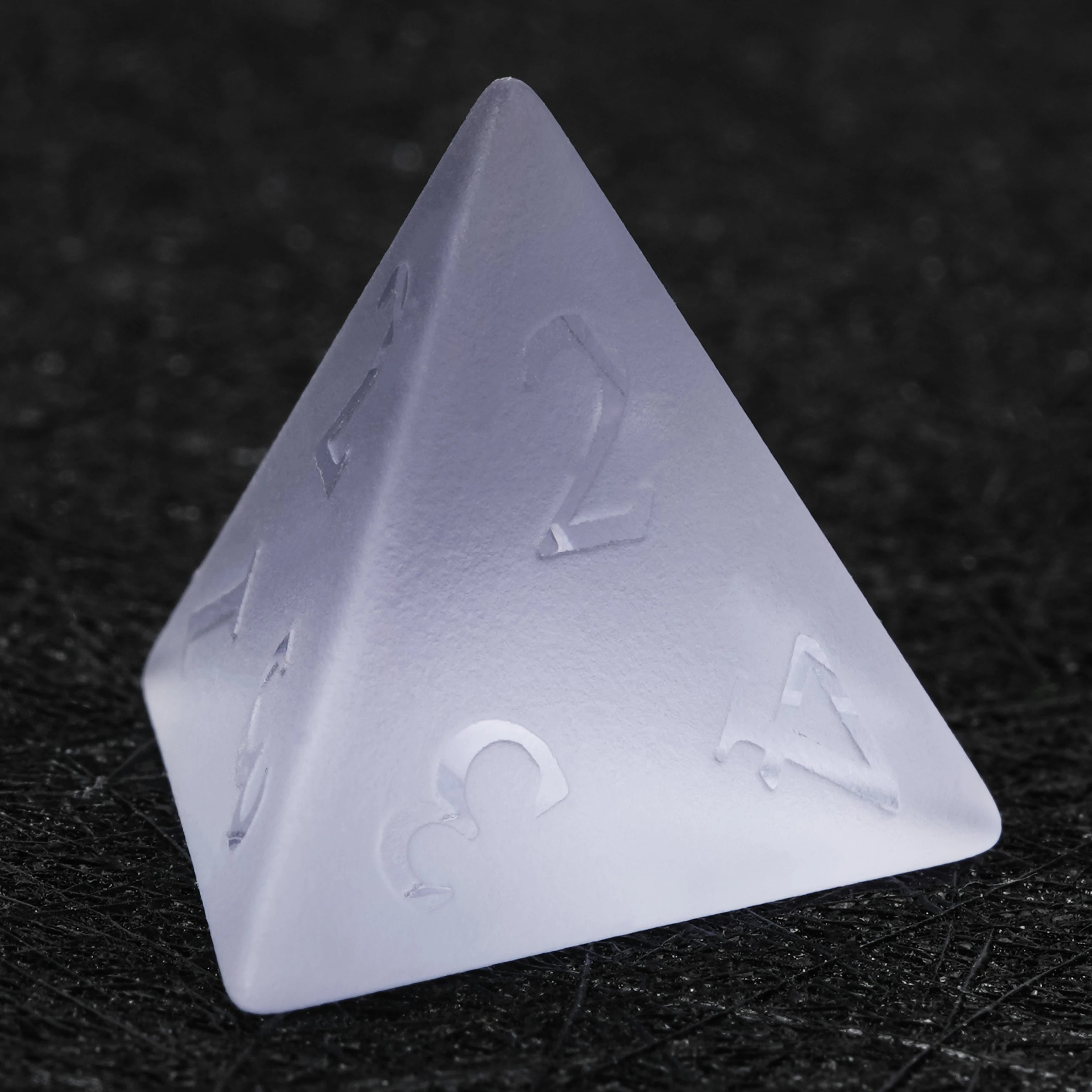 Frosted Amethyst Glass Dice Set