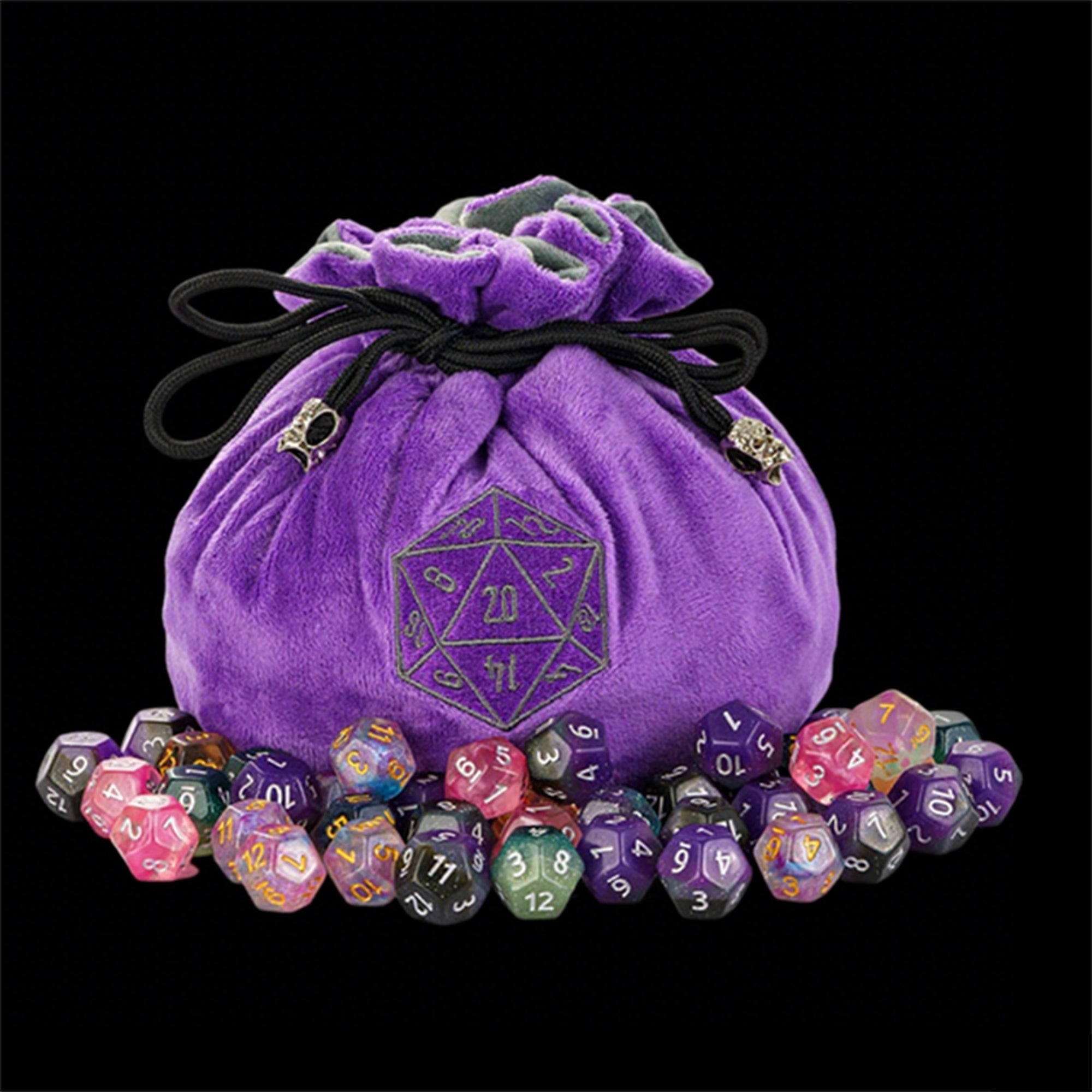DND & COC Dice Storage Bag | Velvet Dice Bag with Drawstring