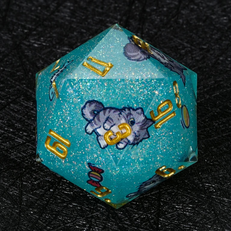 Kickstarter Dice — Maine Coon Cat Polyhedral DND Resin Dice Set