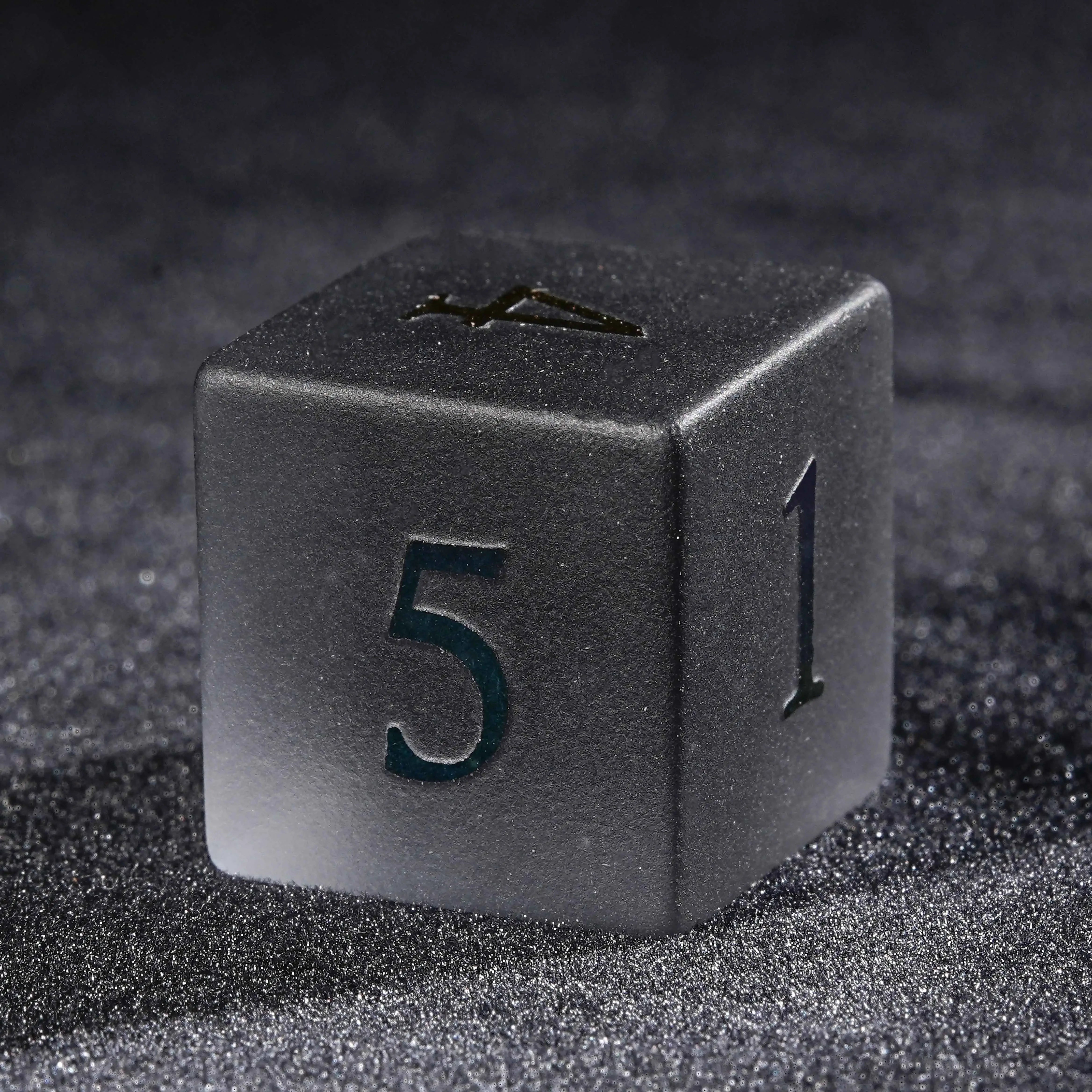 Frosted Grey Gemstone Dice Set with Colored Numbers