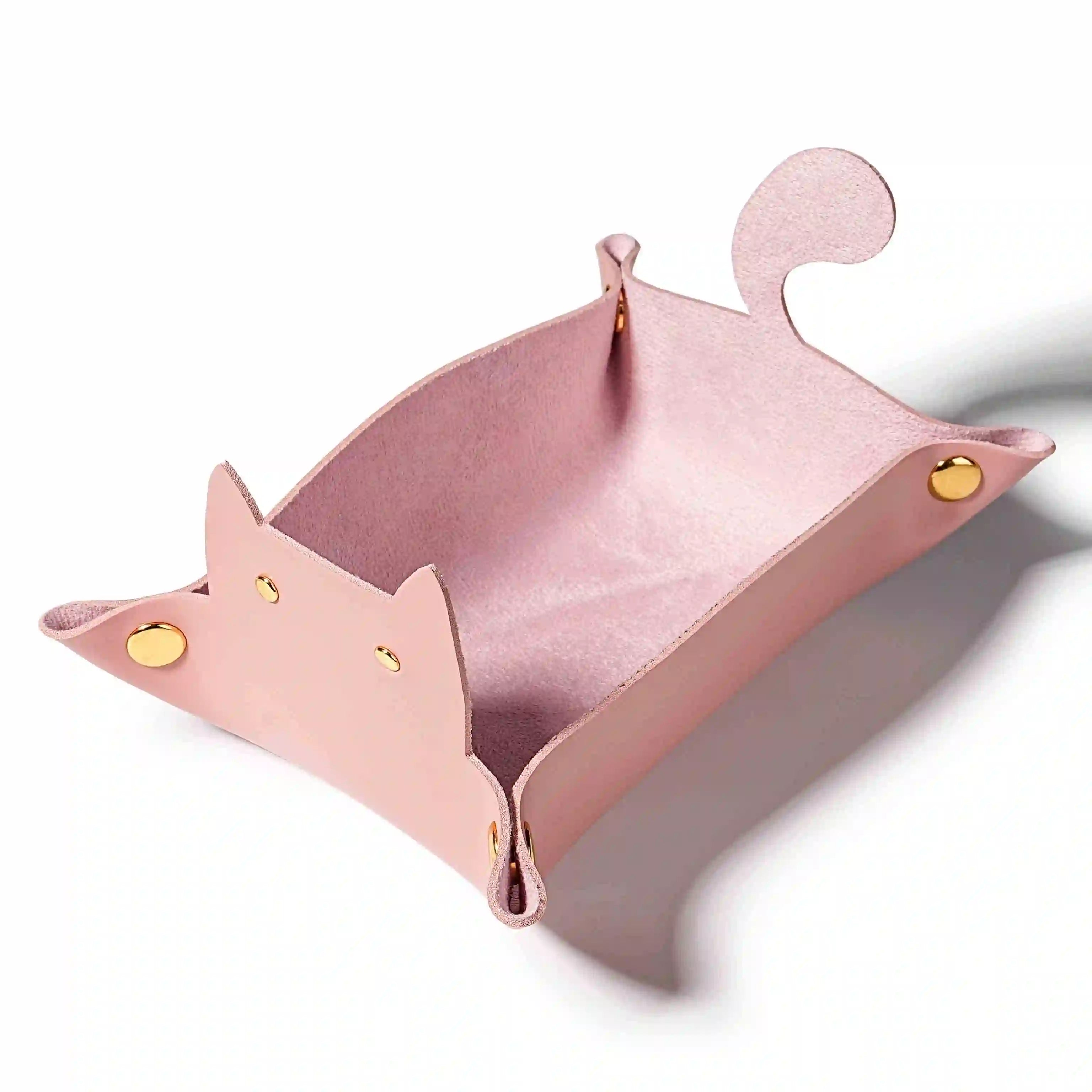 Cat-shaped leather dice pad foldable dnd dice tray