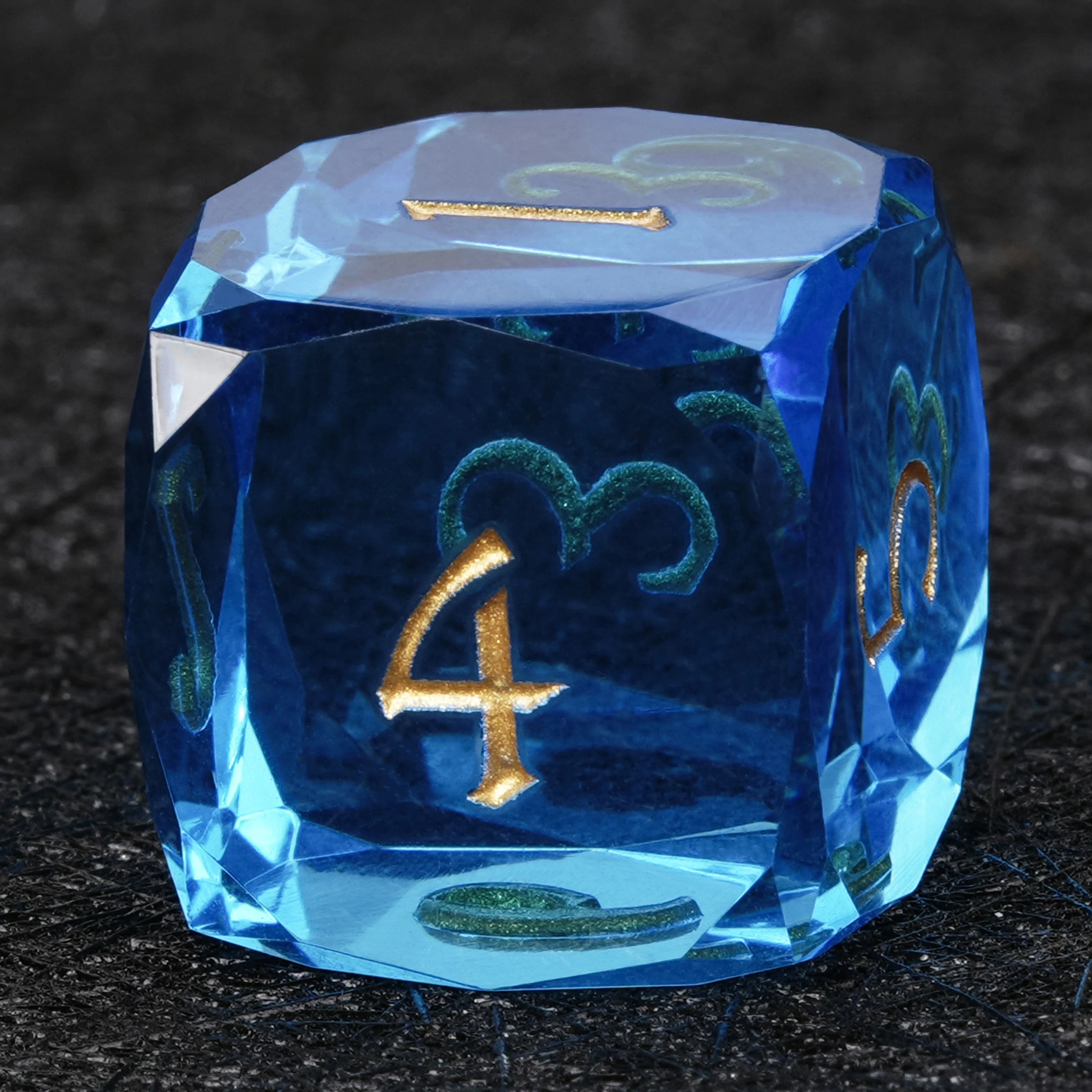 Sky Blue Transparent Resin DND Dice Set | 7-Piece D&D Polyhedral Dice