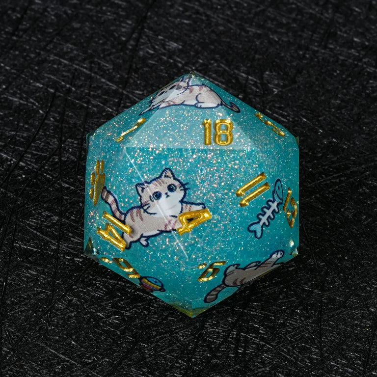 Kickstarter Dice — British Shorthair Polyhedral DND Resin Dice Set