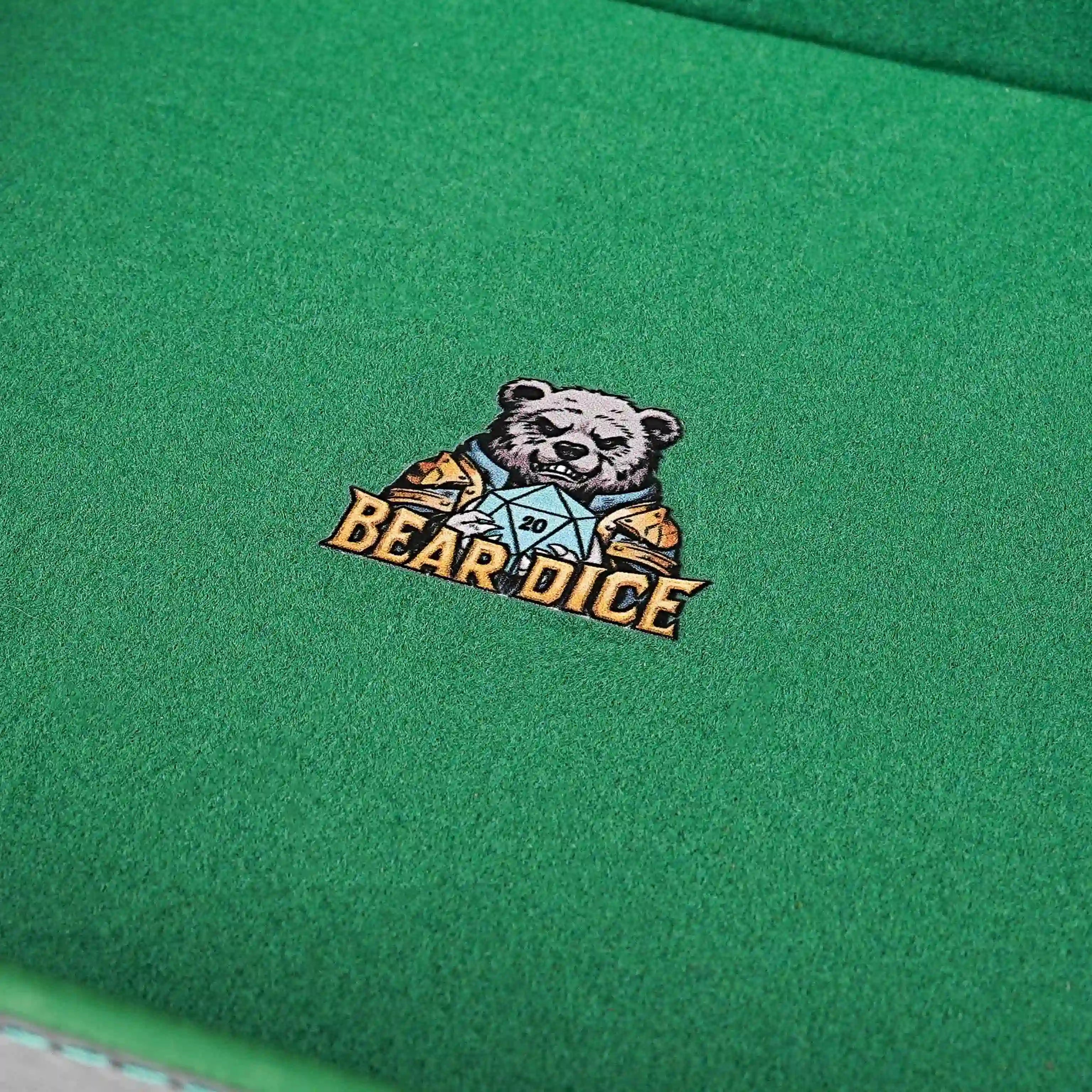 Four-corner folding - Green velvet dice pad leather dnd game dice tray