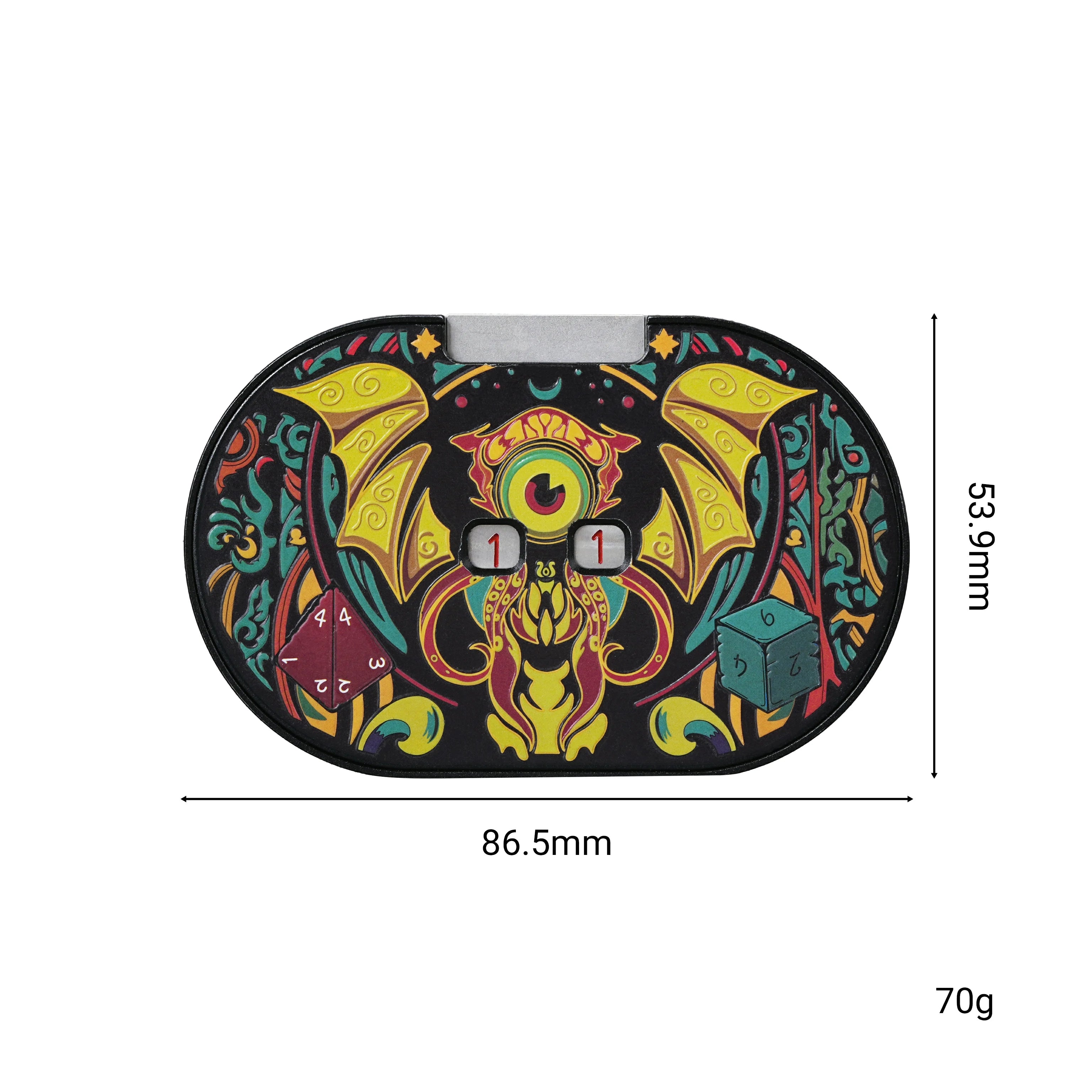 Evil Eye Creature Kaleidoscope Metal Spinner Dice