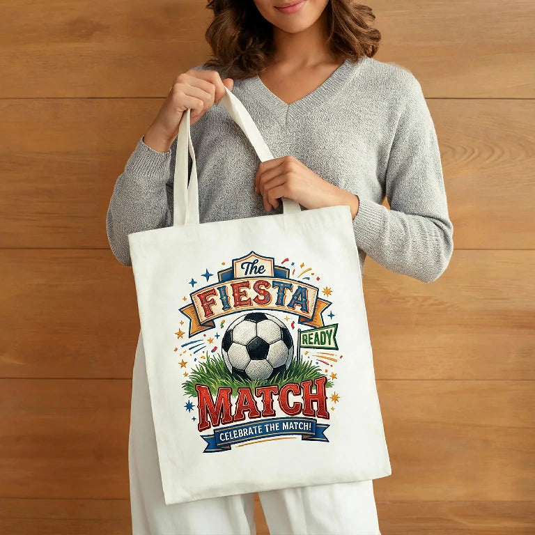 Personalized Football Print Canvas Tote Bag