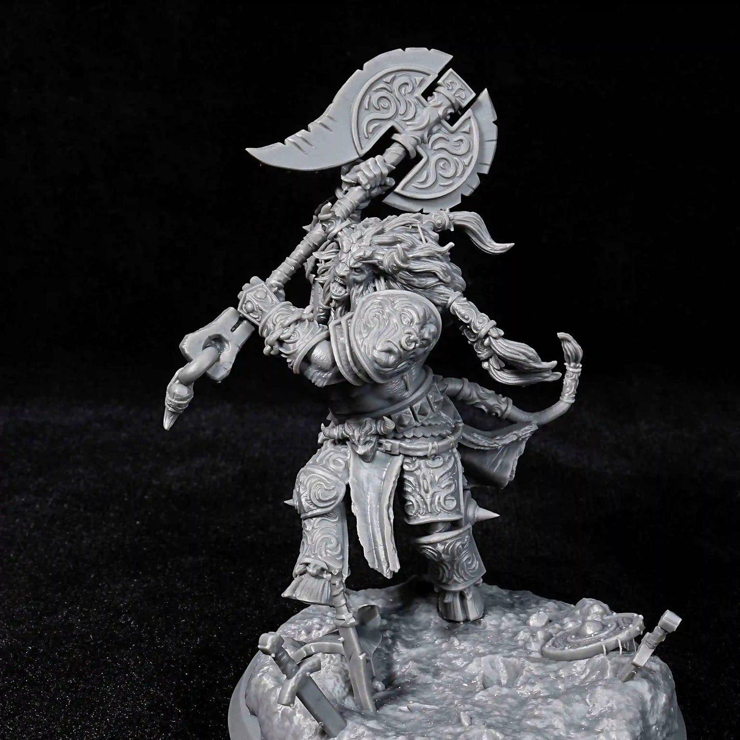 Heavy Minotaur Warrior DND Character Miniature Model