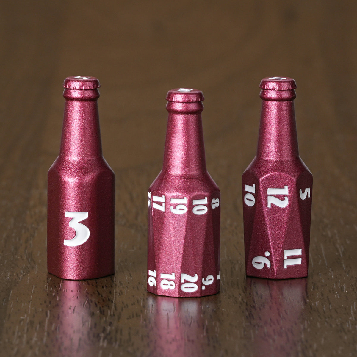 Kickstarter Dice - Unique Spray-Painted Metal Beer Bottle Dice Set