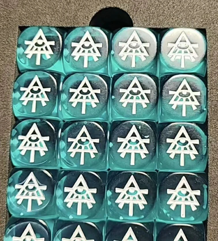 Warhammer 40K Craftworlds (Aeldari) Light Blue Transparent Acrylic D6 Dice