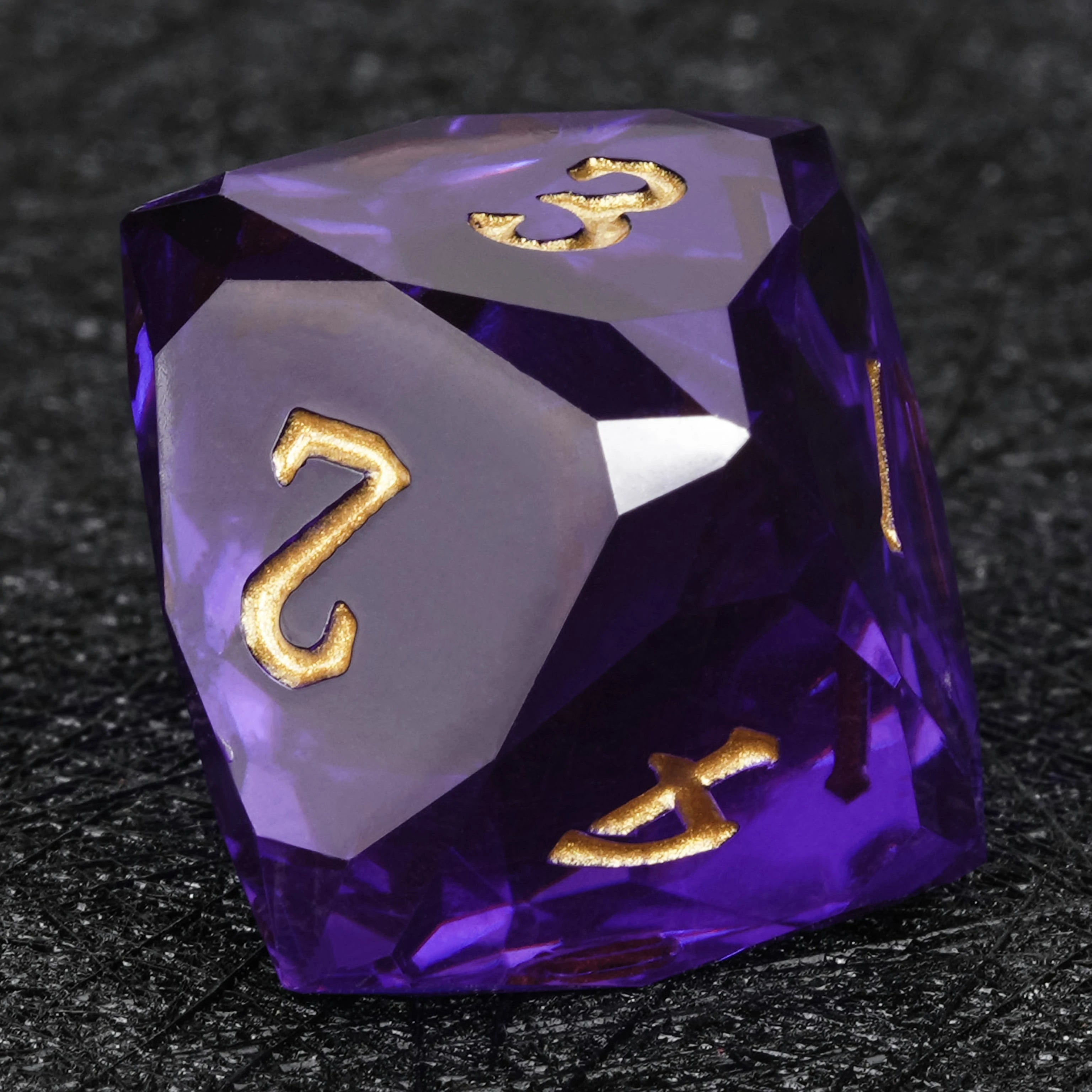 Bright Purple Transparent Resin DND Dice Set – Handmade D20 Dice for RPG