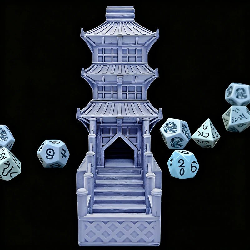 3D printed Beijing Dice Tower foldable desktop multi - layer tower building model DND dice rolling accessories - Bear Dice