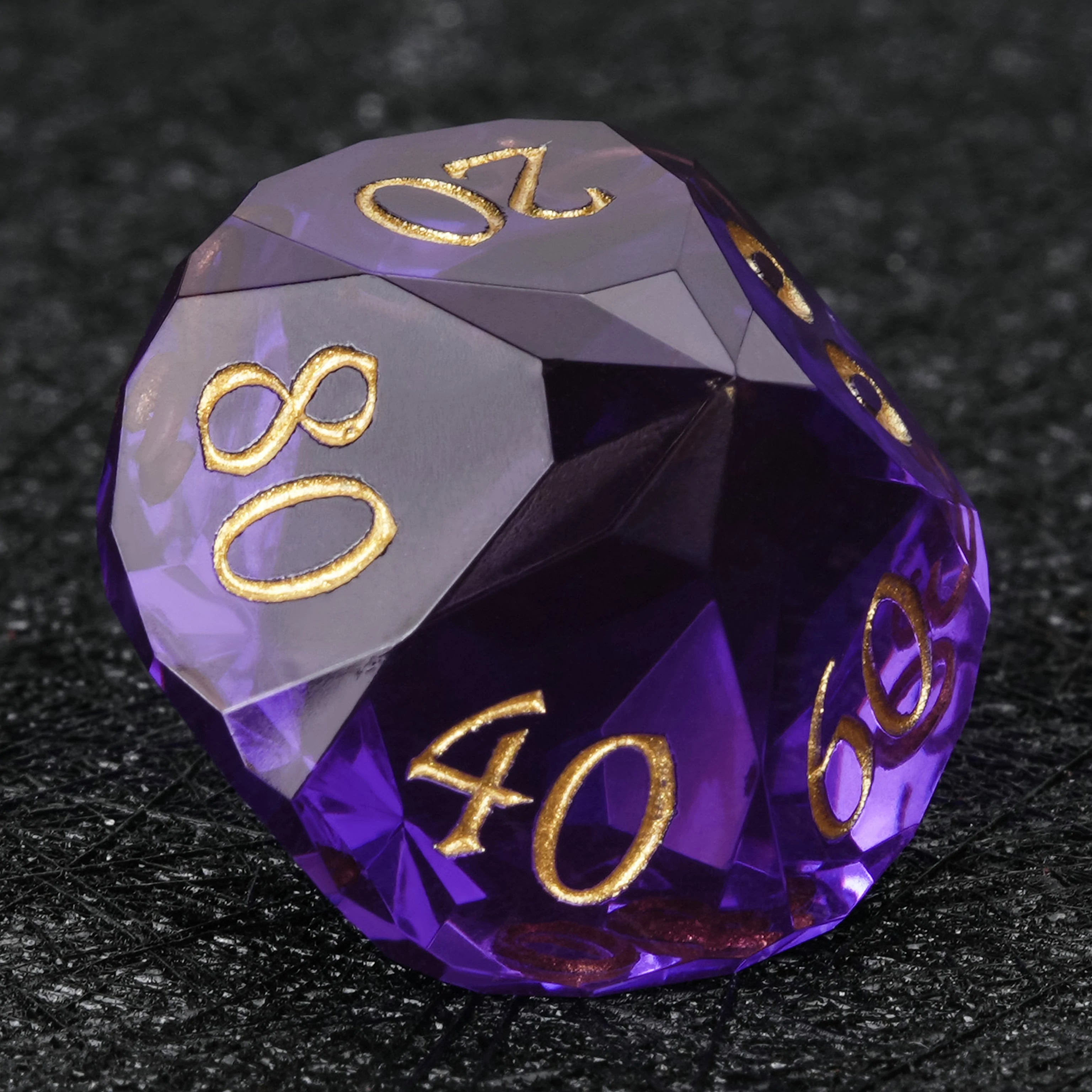 Bright Purple Transparent Resin DND Dice Set – Handmade D20 Dice for RPG