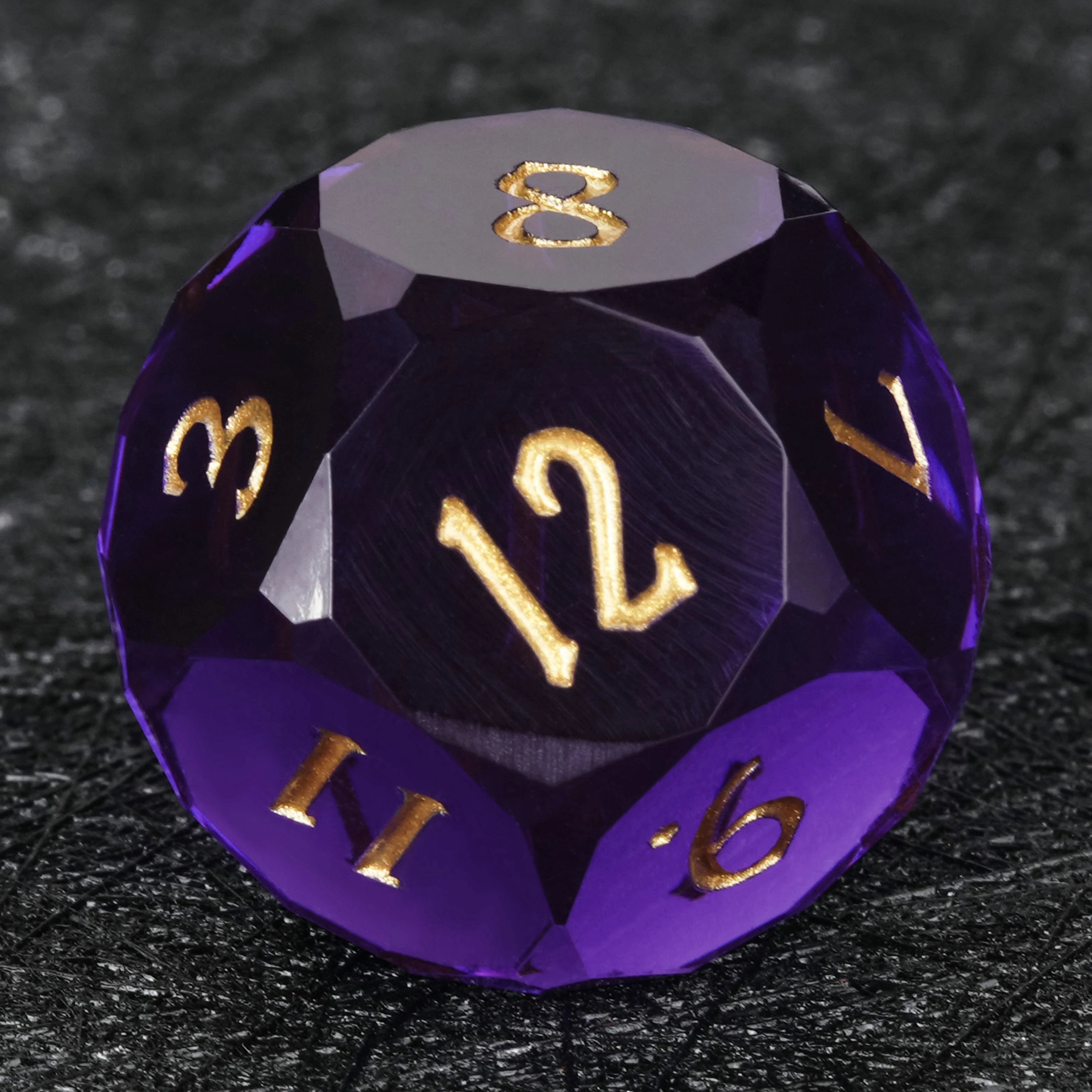 Bright Purple Transparent Resin DND Dice Set – Handmade D20 Dice for RPG
