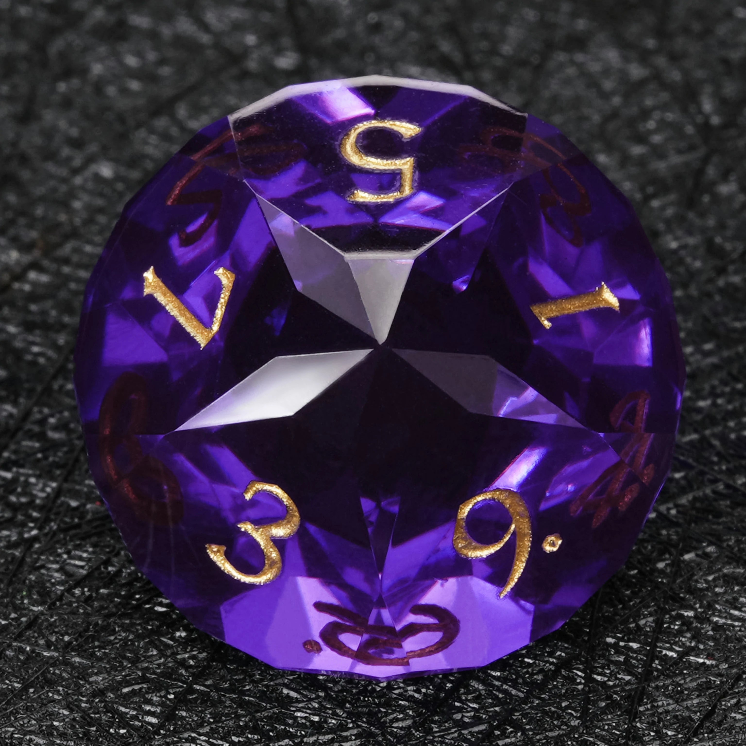 Bright Purple Transparent Resin DND Dice Set – Handmade D20 Dice for RPG
