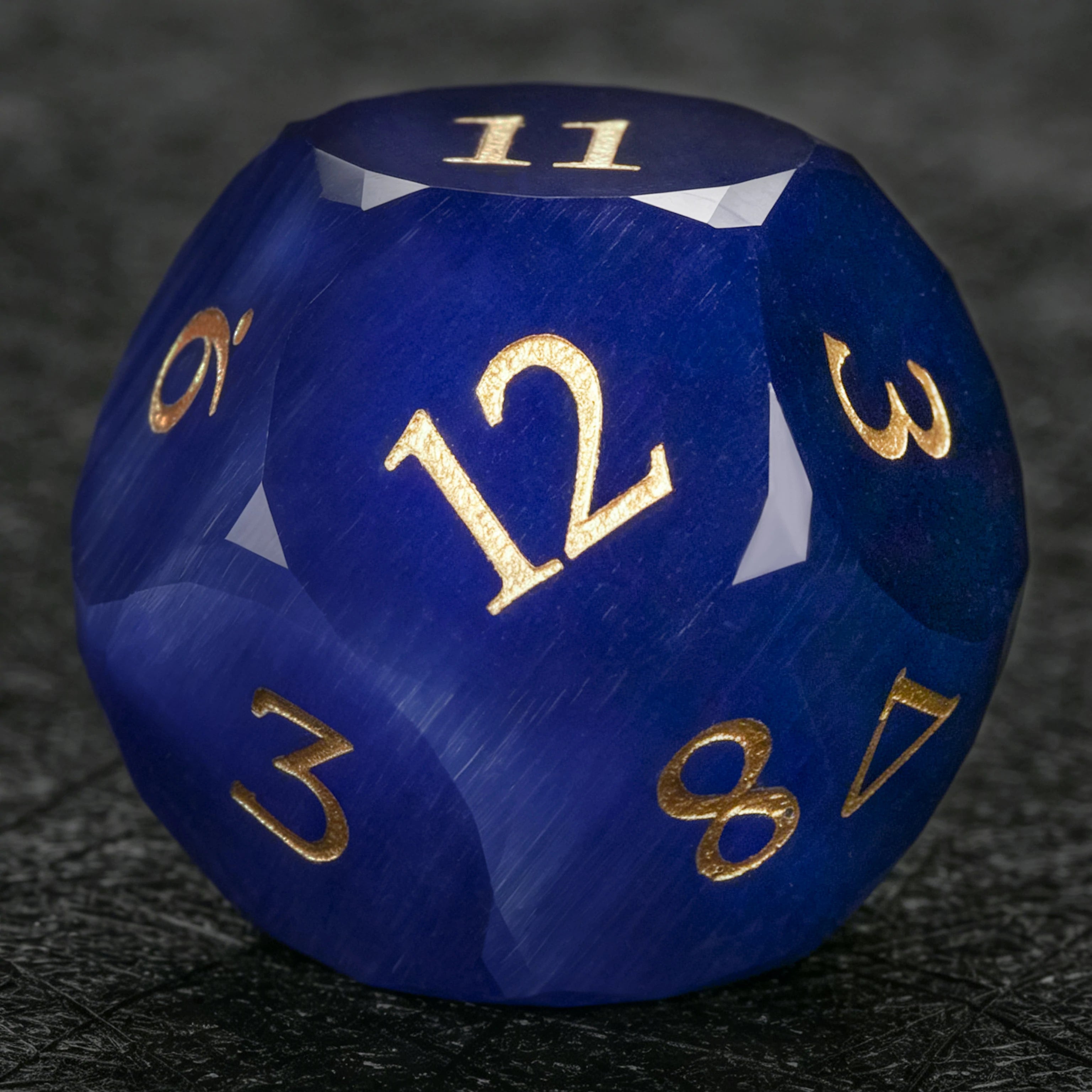 Royal Blue Cat's Eye Multi-Faceted Dice Set