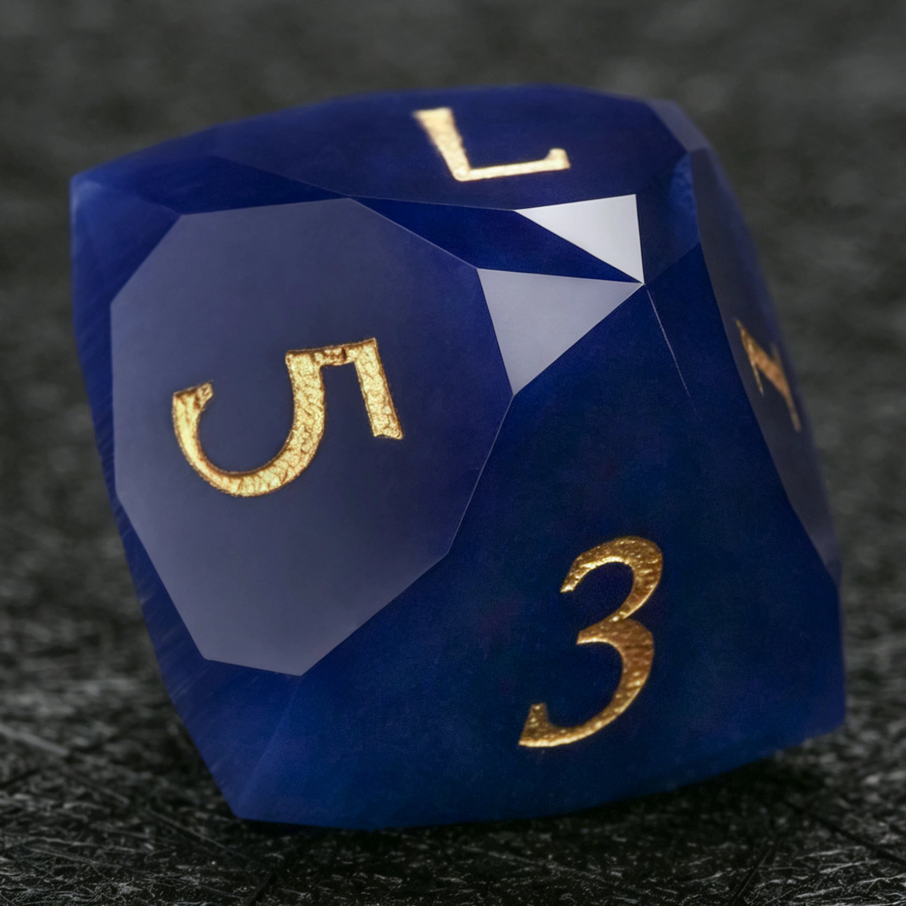 Royal Blue Cat's Eye Multi-Faceted Dice Set