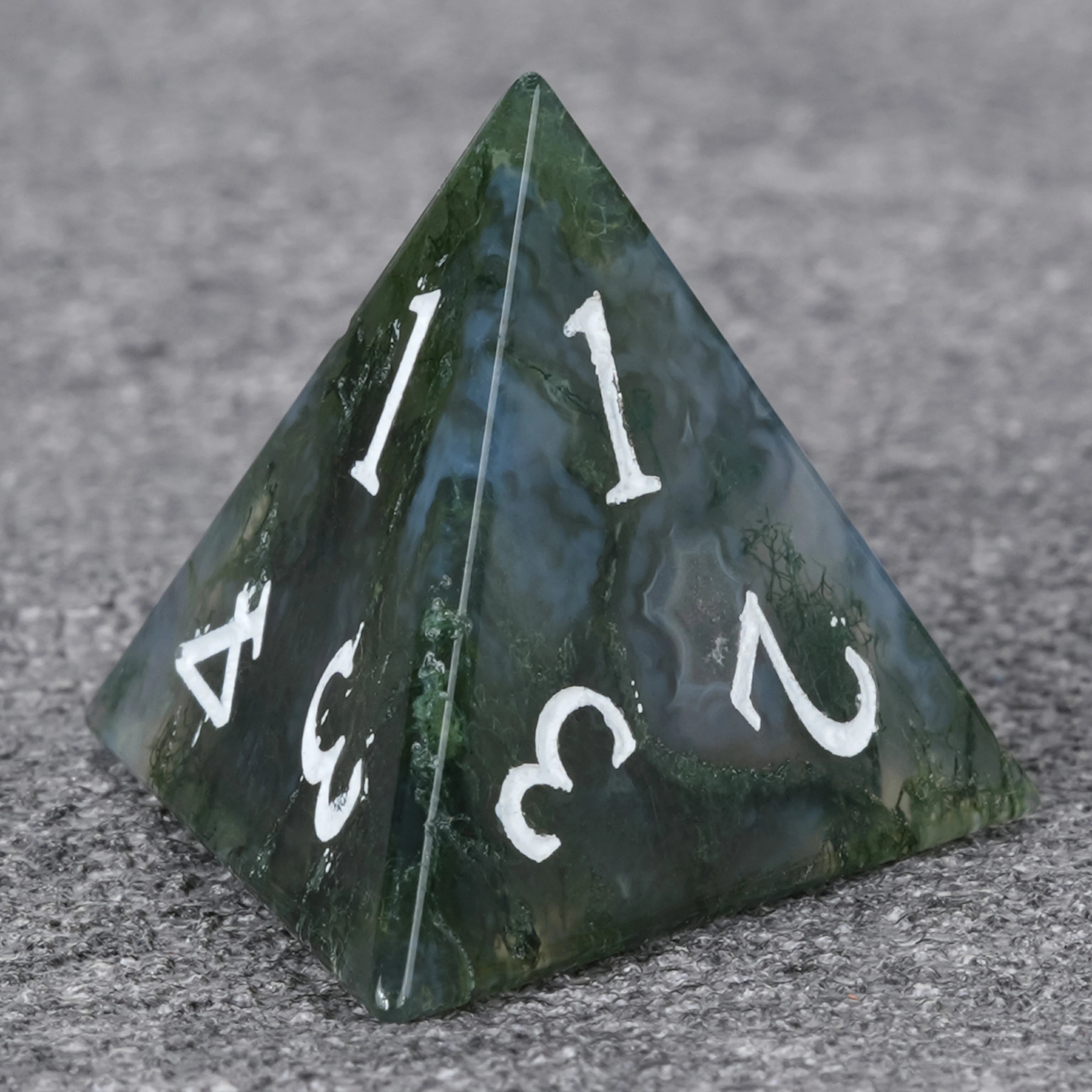 Moss Agate Dice Set