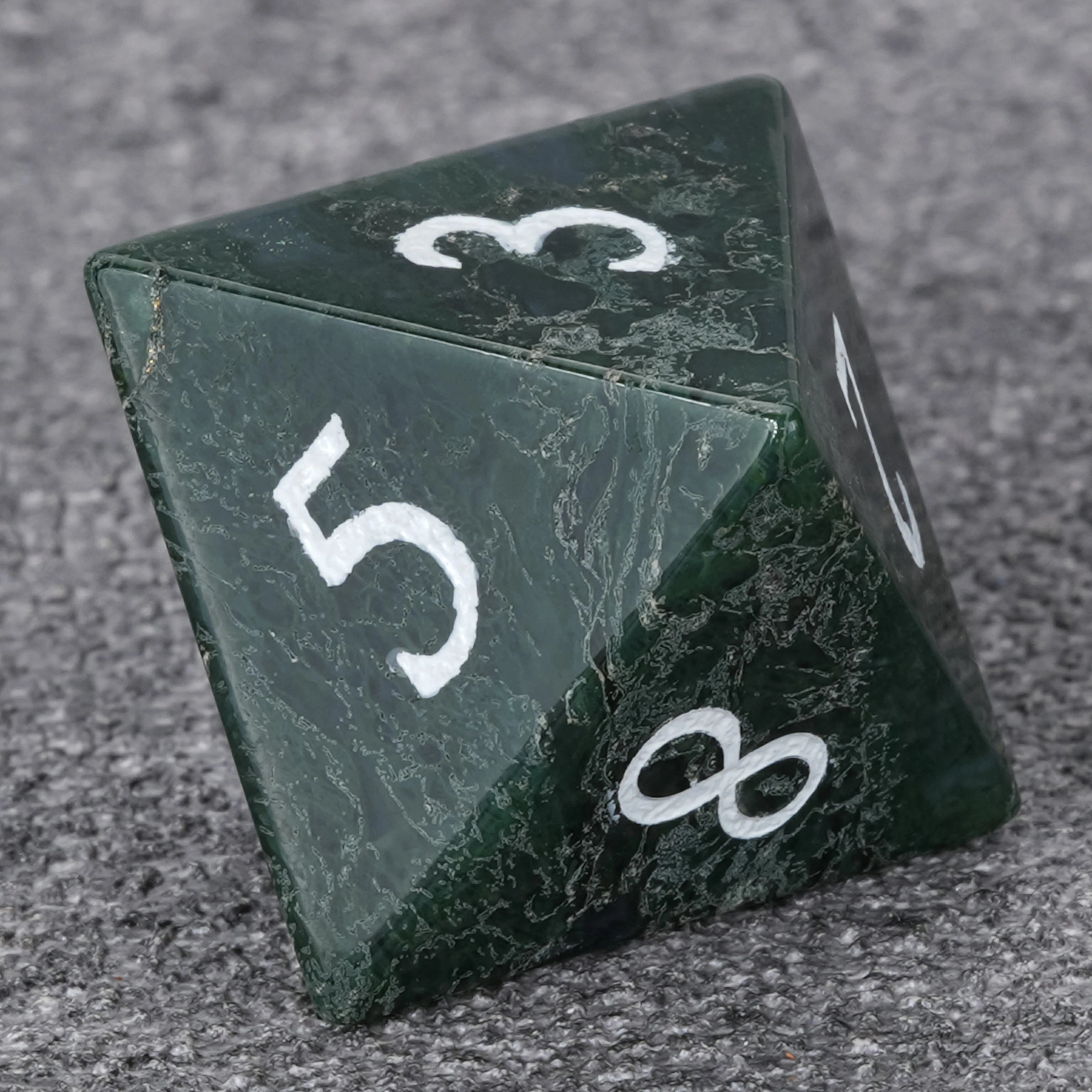 Moss Agate Dice Set