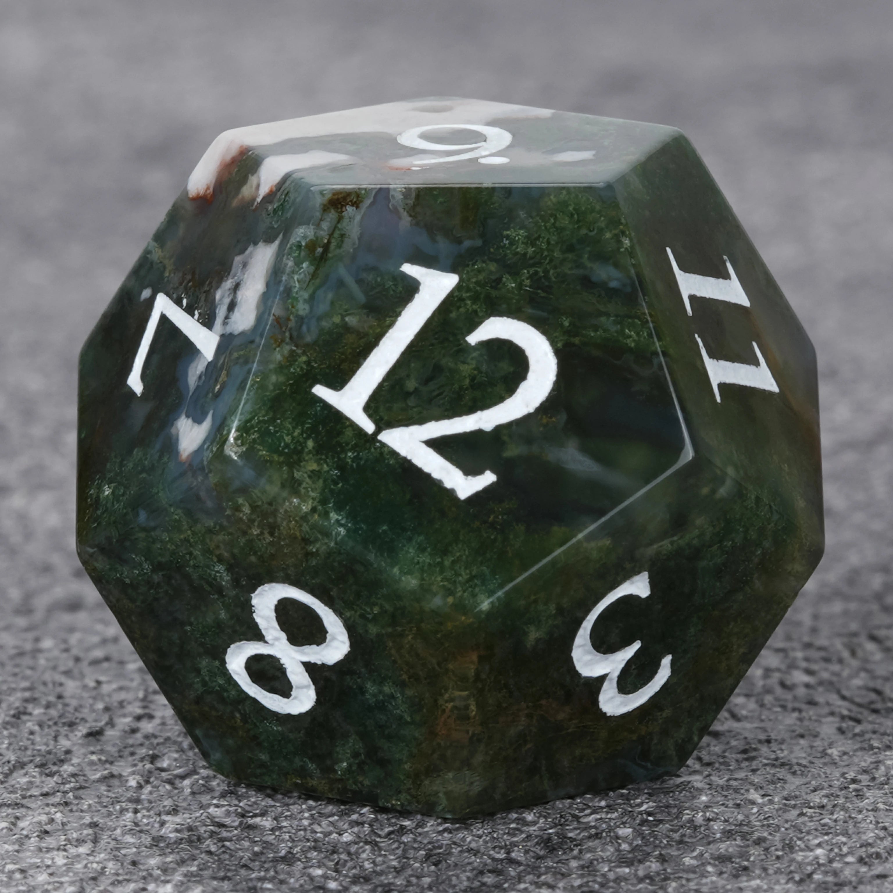 Moss Agate Dice Set
