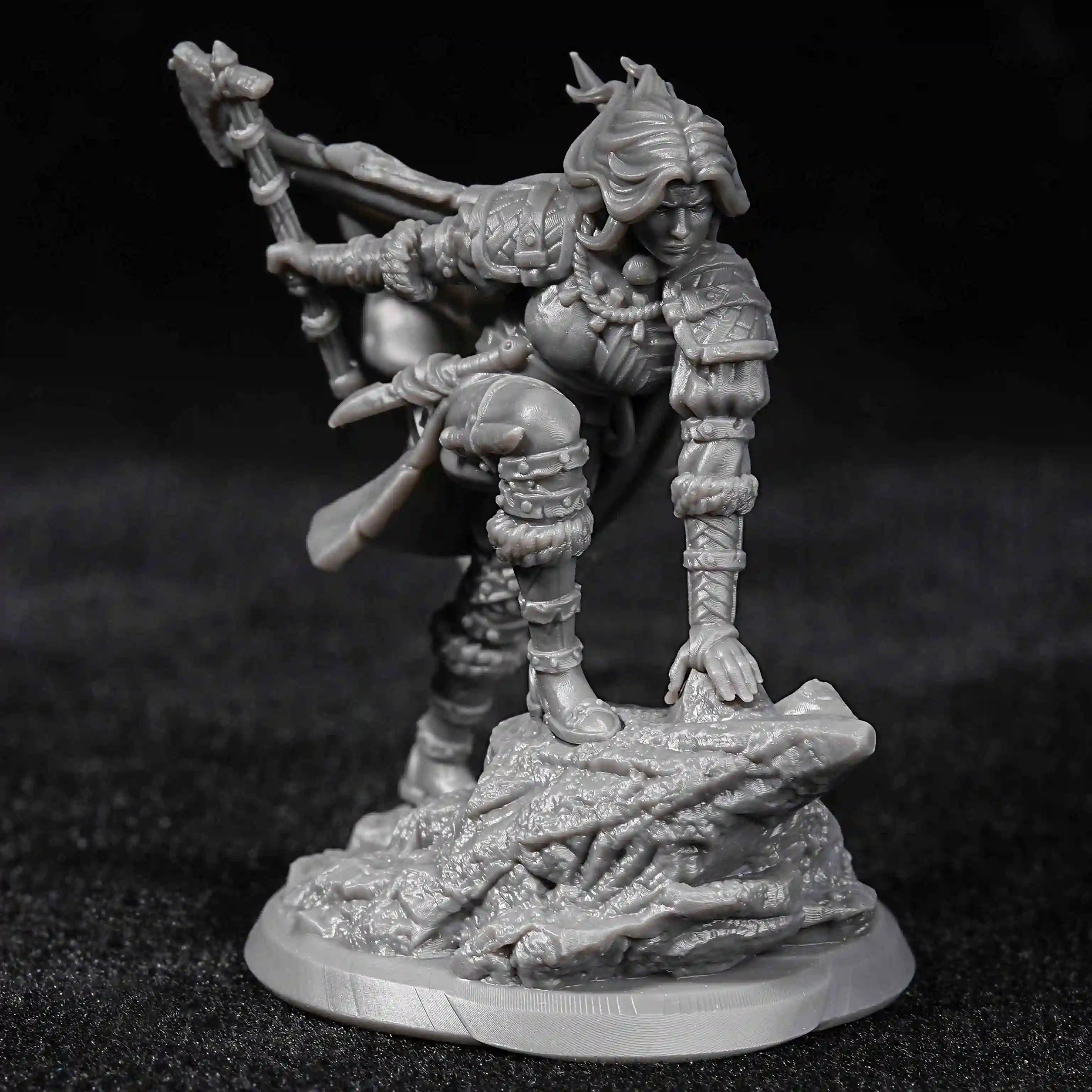 Female Human Ranger Tracker DND Character Miniature Model