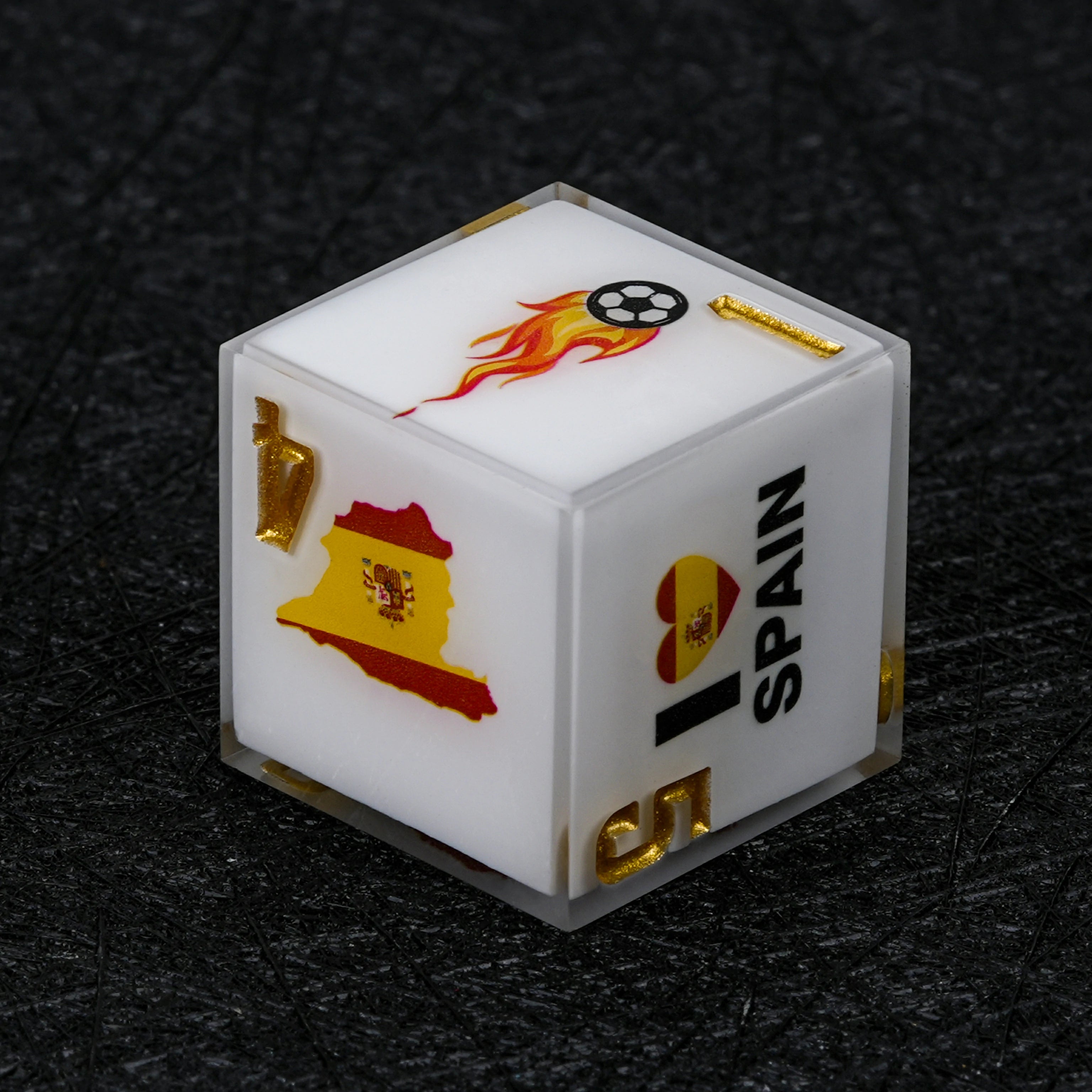 France Soccer DND Dice Set – World Cup Kickstarter White Resin 7-Piece RPG Dice