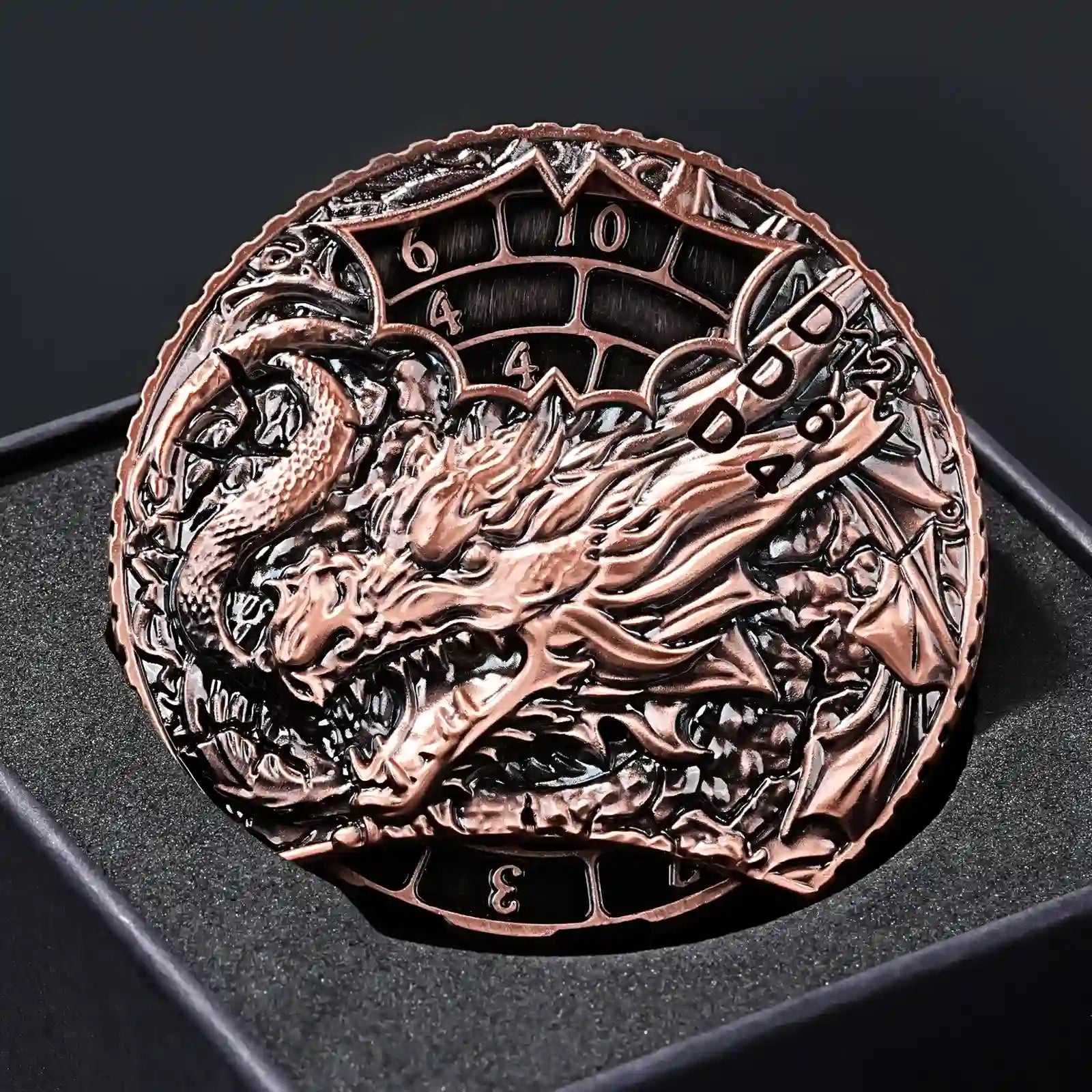 Unique dice spinner DND Death theme metal dice