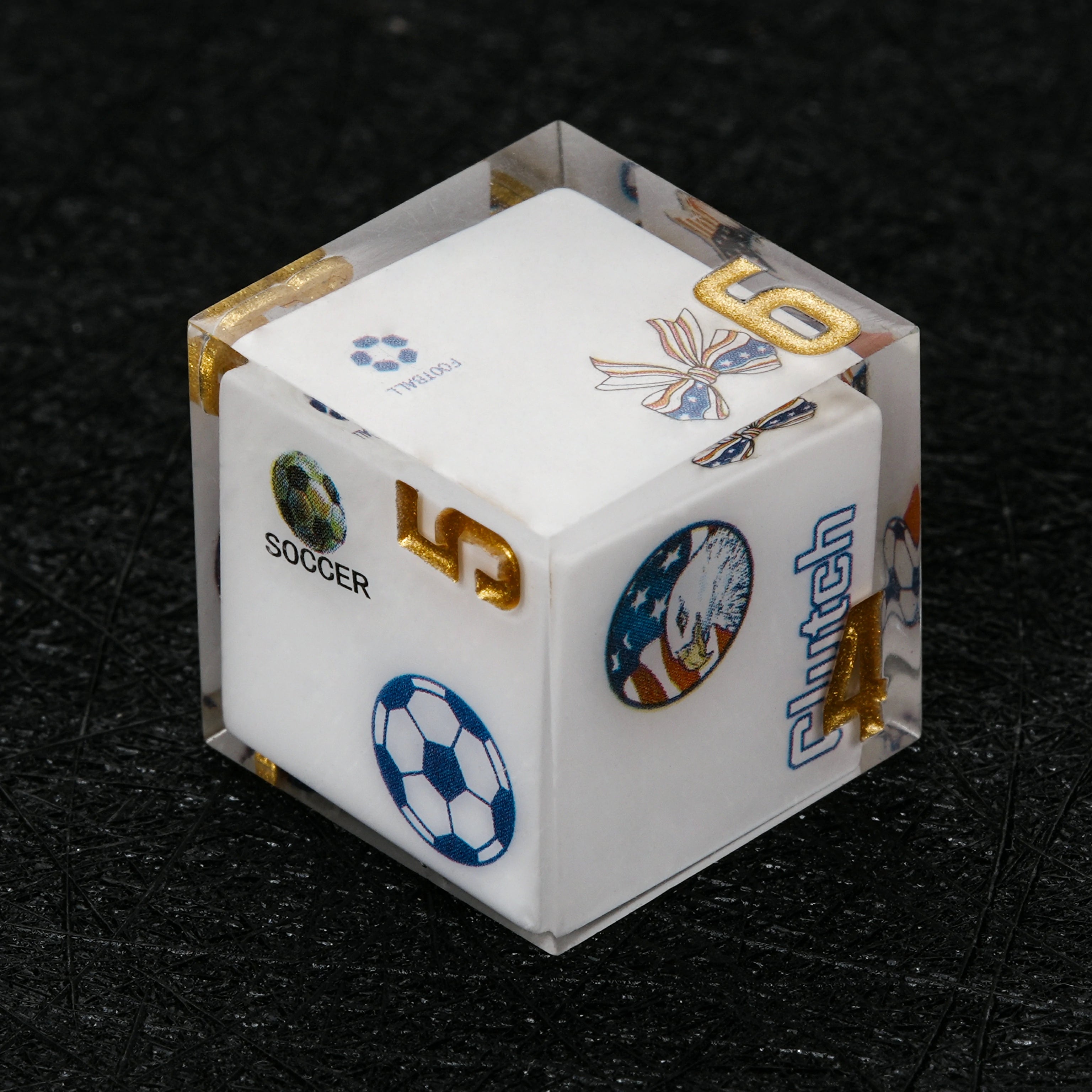USA Soccer DND Dice Set – World Cup Kickstarter White Resin Dice