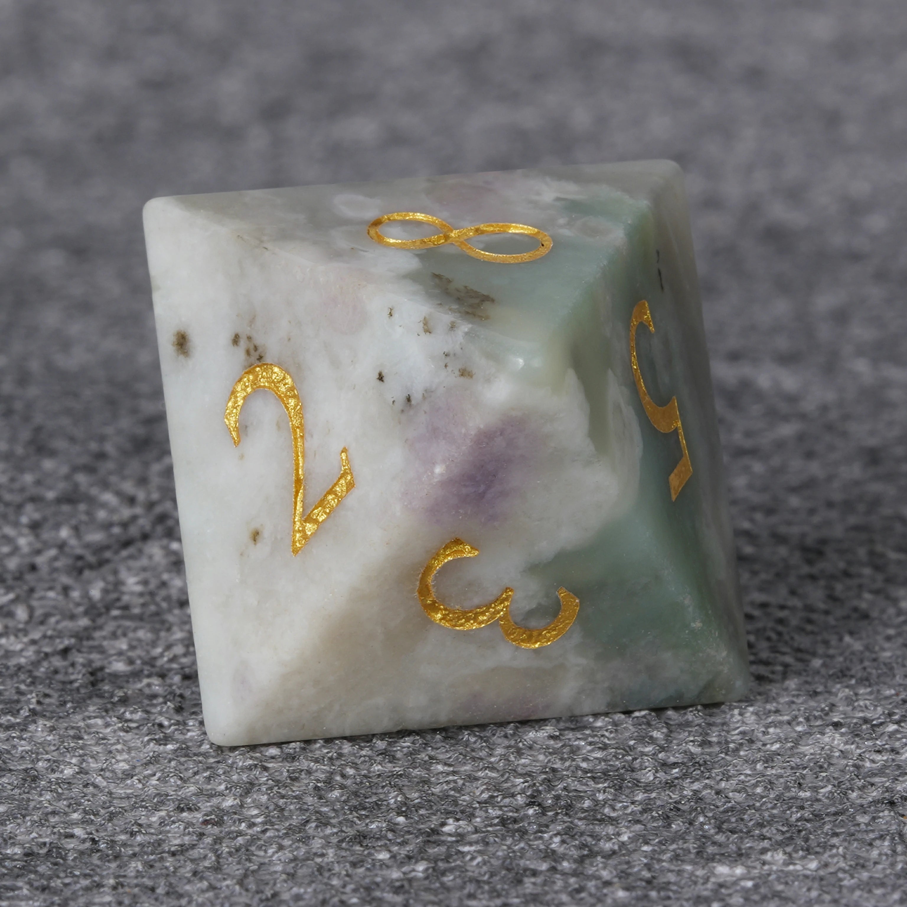 Blue-and-White Multi-Faceted DND Gemstone Dice Set