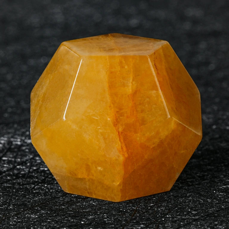 Custom Yellow Calcite Dice Set | Engraved Text, Logo & Numbers