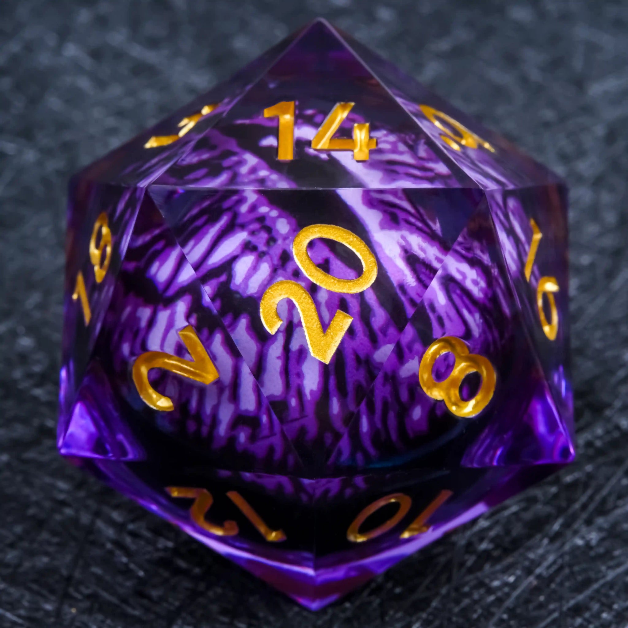 55mm Giant D20 Dice Resin Liquid Core Dragon Eye RPG Dice - Bear Dice