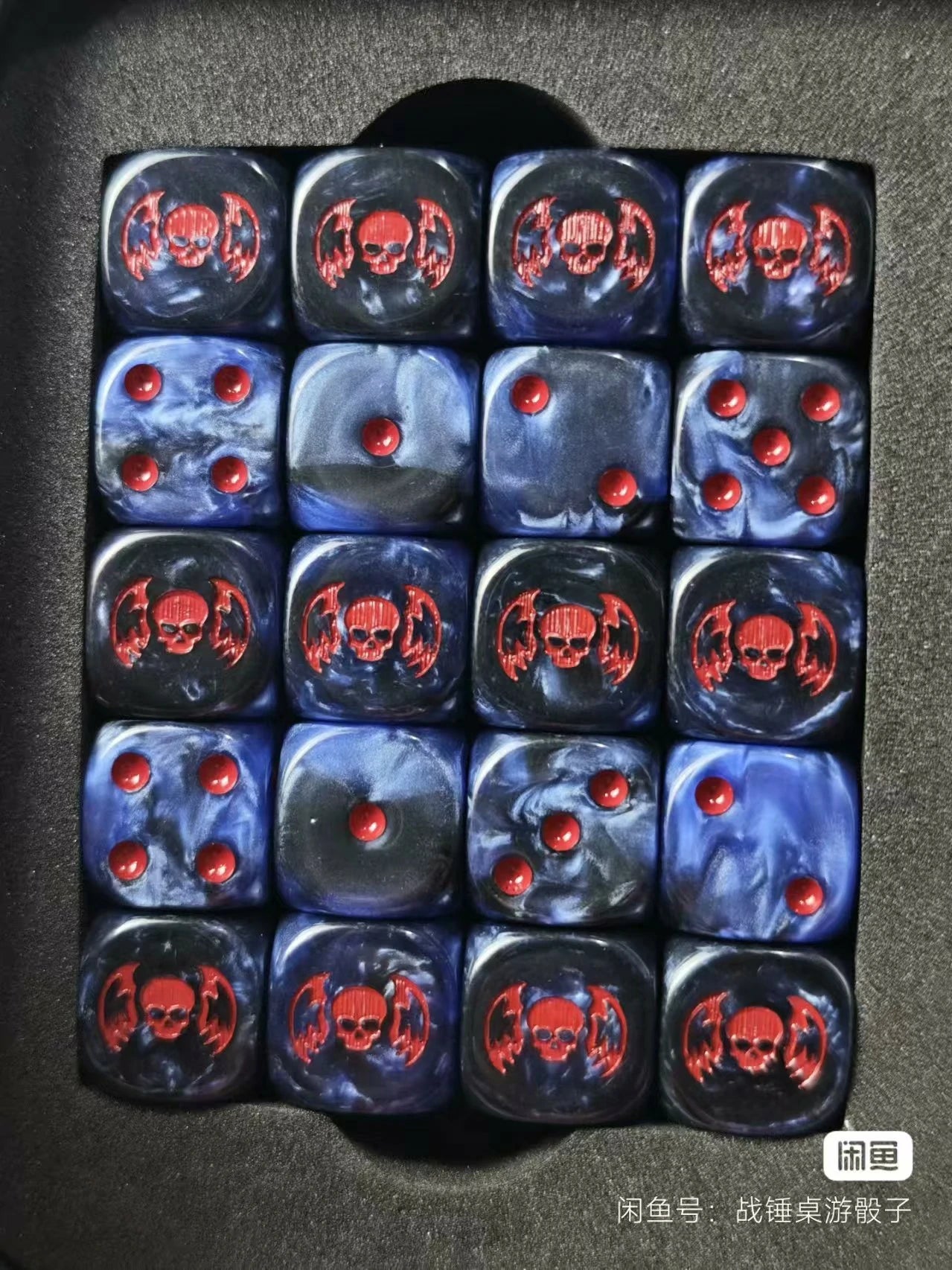 Warhammer 40K Night Lords D6 Dice – Chaos Legion Tabletop Gaming Dice Set